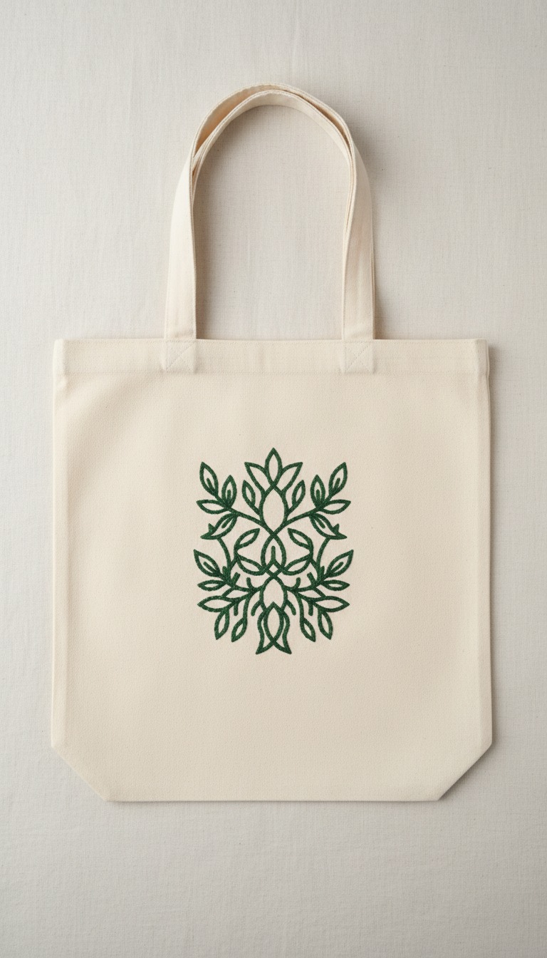 Personalized Canvas Tote Prospect Green Thread