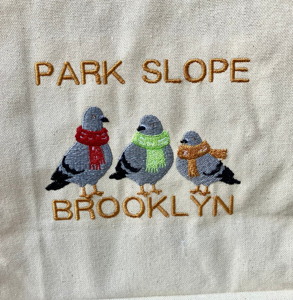 Park Slope, Brooklyn three pigeons tote.