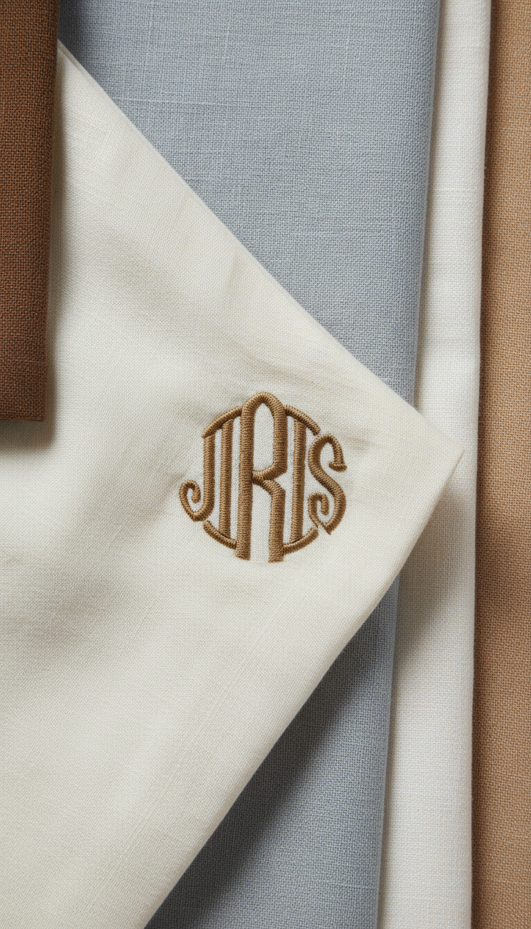 Monogrammed Linen Shirt With Custom Stitch
